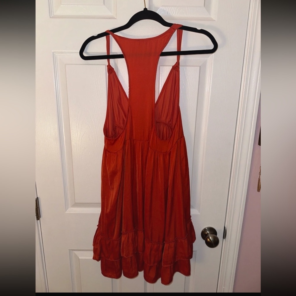 Free People trapeze slip dress. Size L. Coral/red
